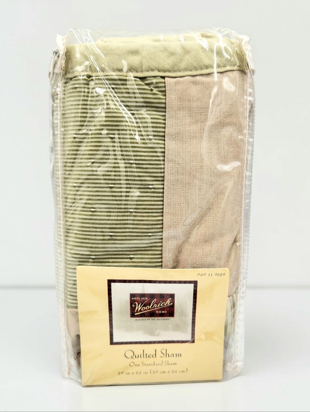 Vintage Woolrich Linen Cotton Patchwork Standard Pillow Sham Cottage Shabby Chic